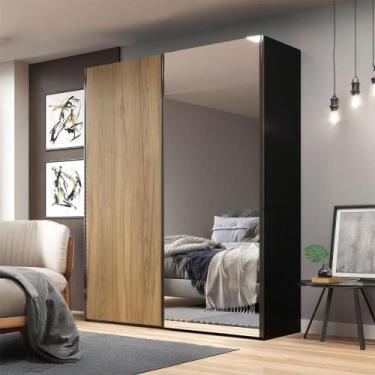 Imagem de Guarda Roupa 183cm 2 Portas de Correr com Espelho 100% MDF - Mambel Q,