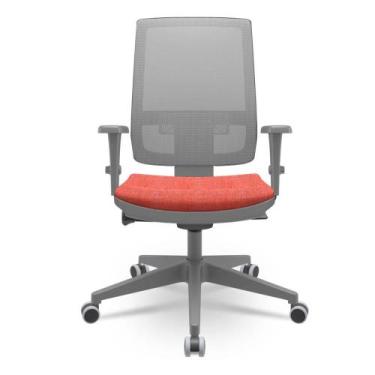 Imagem de Cadeira Brizza Diretor Grafite Tela Cinza Assento Concept Rosê Base Au