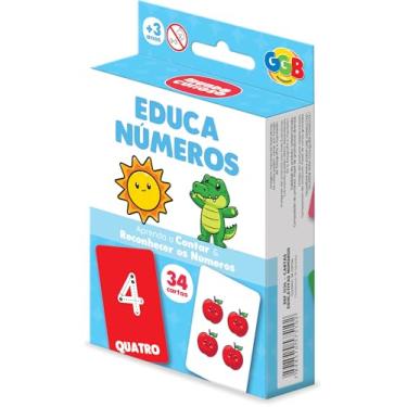 Imagem de Cartas Educa Números 34 Cards Grandes GGB Plast