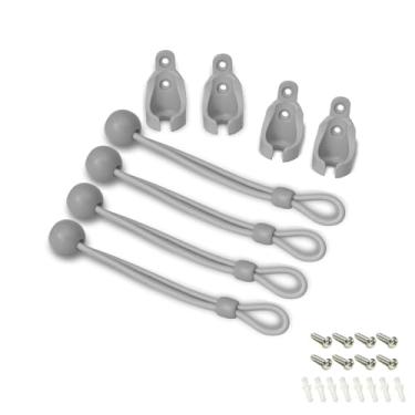 Imagem de IVYSUN Kit de amarração elástica de peças de reposição para Coolaroo Exterior Roller Sun Shade/Persianas, Persianas de enrolar para ambientes externos/internos e coberturas de dossel/pérgola (pedra do