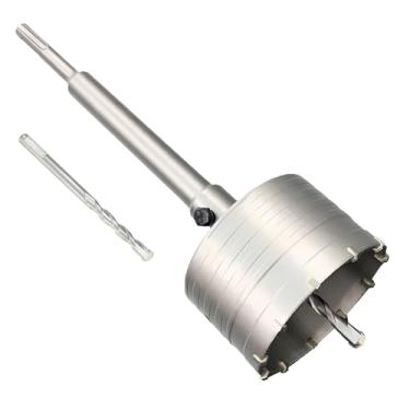 Imagem de DKIBBITH Serra Copo Para Concreto De 3-1/2, Broca De Núcleo De Aço Tungstênio De 90 Mm Para Blocos De Concreto, Tijolos, Pedras, Paredes De Tábuas Para Tubos Ou Mini Linhas De Divisão, Com Haste Sds