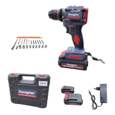 Imagem de Furadeira Parafusadeira Elétrica 48v 2 Baterias + Kit Com maleta