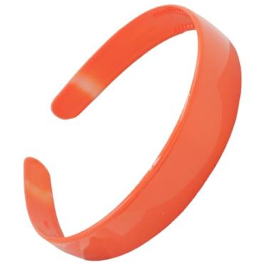 Imagem de Bandanas de cabeça rígidas de 2,5 cm de largura para mulheres com dentes elásticos antiderrapantes faixas de cabeça de plástico laranja para mulheres e meninas.