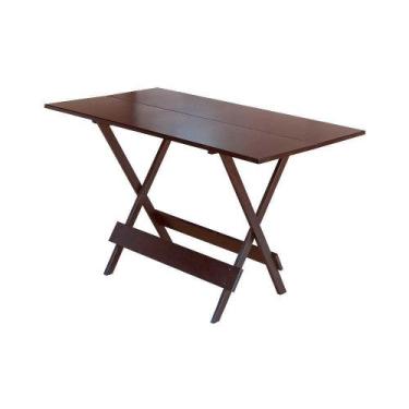 Imagem de Mesa Para Bar E Café Dobravel De Madeira 1,20x70 - Imbuia - Marrom - M