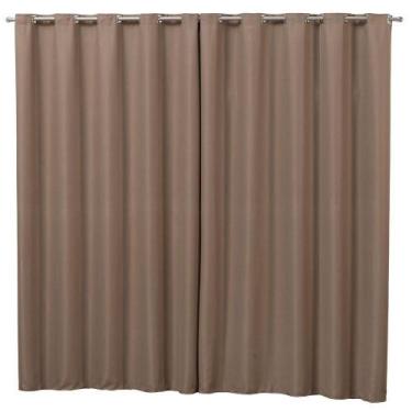 Imagem de Cortina 2 Metros Blackout Cortaluz Mr 100% Poliéster - Avelã - MR ENXO