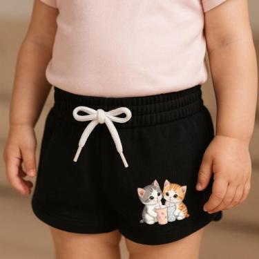 Imagem de Short Moletinho Infantil Feminino Estampado Mimo Carinhozinho Delicado