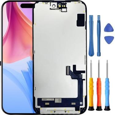 Imagem de Foufinin Substituição de tela para iPhone 15 para iPhone 15 A2846 A3089 A3092 A3090 para iPhone 15 Display LCD Touch Digitalizador com ferramentas