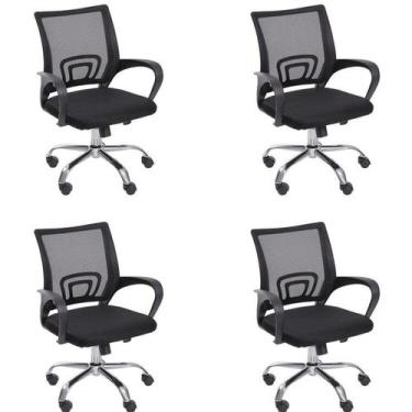 Imagem de Kit 4 Cadeiras Escritório Diretor Tela Mesh com Relax Tok 3310 - Espre