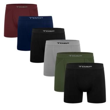 Imagem de Kit 6 Cuecas Boxer Torp Original Sem Costura Microfibra Conforto Liso 