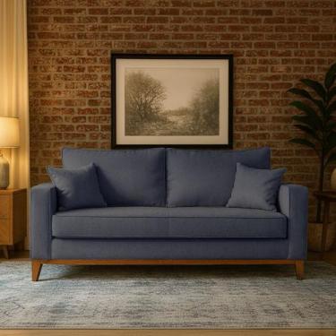 Imagem de Sofá Living Beny 2 Lugares 1,40m Linho Grafite - FEITO PRA MIM