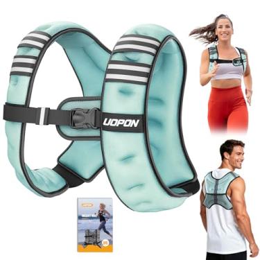 Imagem de Colete pesado para mulheres e homens, colete de peso de 3,6 kg para caminhadas com listras refletivas e tiras de fivela ajustáveis, pesos corporais para osteoporose, corrida, treinamento de força e