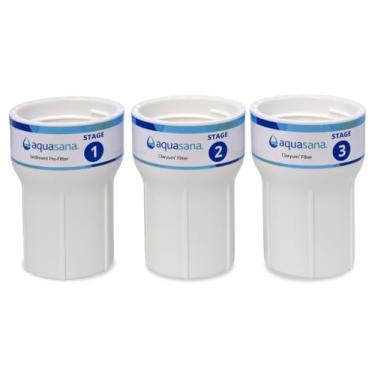 Imagem de Aquasana Reservatório de substituição para filtro de água | Compatível com filtro de água sob a pia de 3 estágios Claryum | para sistemas AQ-5300 e AQ-6300 | Livre de BPA | 3 unidades | AQ-C3-SUMP