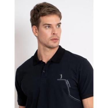 Imagem de Camisa Polo Masculina Aleatory Bonanova Preta-Masculino