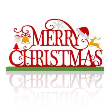 Imagem de KHJCXS Placa de mesa de metal para decoração, decoração de mesa para casa, escritório, prateleira, bandeja em camadas, cornija, interior, feliz Natal