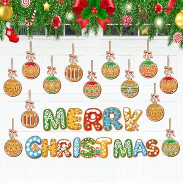 Imagem de Cosmisun Ímãs de porta de garagem de Natal - 32 peças de decoração de porta de garagem feliz Natal homem pão de gengibre magnético decoração de porta de garagem ímãs adesivos adesivos para decoração