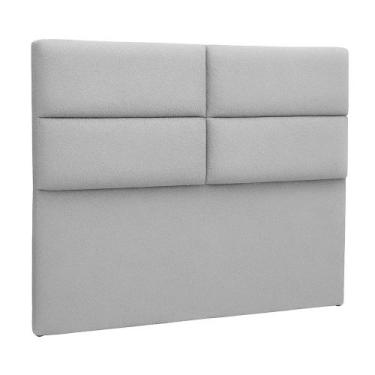 Imagem de Cabeceira Cama Box Casal 140 cm Siena Bouclé Cinza - Nexta Casa