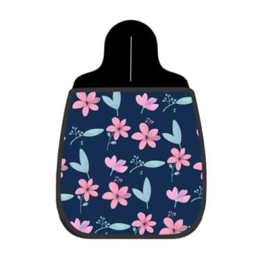 Imagem de Lixeira De Carro Organizador Lixinhocar Flor Rosa Folhas Verde M