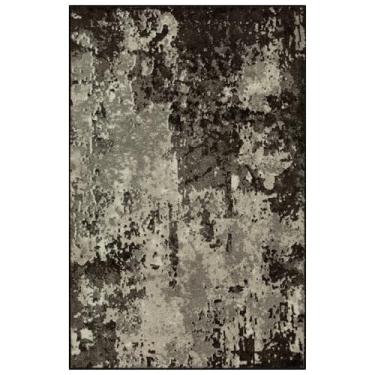 Imagem de Maples Rugs Tapete Horizon Moderno Abstrato – Feito nos EUA – Lavável, Tapete Antiderrapante para Entrada, Foyer, Cozinha e Banheiro, 60 x 9,5 cm, Preto Meia-Noite