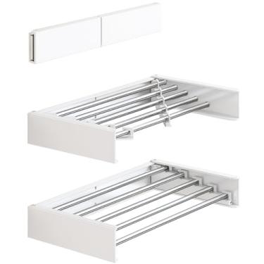 Imagem de Cabideiro dobrável de ferro para varanda (Branco,80cm)