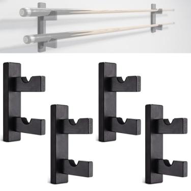 Imagem de Suporte para bastão de piscina, suporte de parede para taco de bilhar, exibe horizontalmente duas placas de bilhar na parede, adequado para organizar acessórios e equipamentos de mesa de bilhar (2