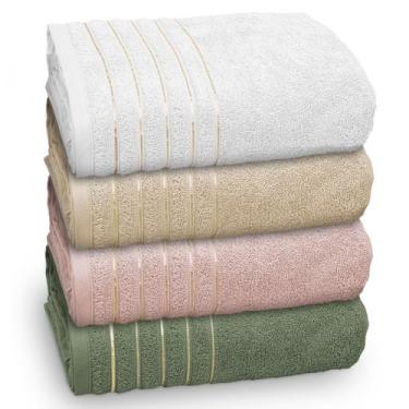 Imagem de Kit 4 Toalha de Banho Golden, 100% Algodão Premium, 78x150cm, Banhão, 