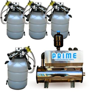 Imagem de Ordenhadeira Inox Balde Ao Pé Bv 600, Motor 2cv, 4 Conjuntos - PRIME, 