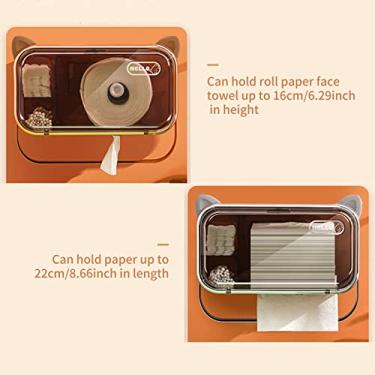 Imagem de Caixa de Papel Toalha Parede com Prateleira Superior Porta Dispenser Transparente Suporte Extração Armazenamento para Banheiro e Design Interruptor Ma