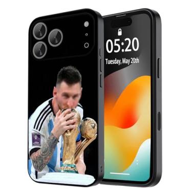 Imagem de ZERMU Capa para iPhone 17 Pro, Super Soccer Star Player Mess%i Fashion proteção total de silicone macio TPU capa amortecedora com absorção de choque para iPhone 17 Pro 6,3 polegadas, bandeira do