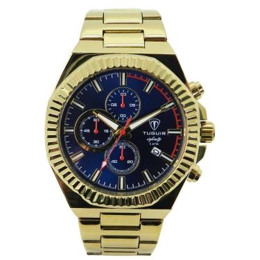 Imagem de Relógio Cronógrafo Masculino de Aço Tuguir Analógico Infinity GCS-1272 Dourado e Azul-Masculino