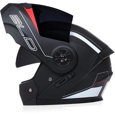 Imagem de Capacete De Motocicleta Flip-up Modular Capacetes De Moto Dot/Ece Aprovado Capacete Integral Crash Scooter Capacete Viseiras Duplas Flip Up Capacetes De Motocicleta Para Homens Mul, H, M/57-58CM