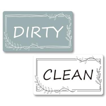 Imagem de Coosion Ímã limpo e sujo para máquina de lavar louça, placa suja de limpeza de máquina de lavar louça forte dupla face, ímã de lava-louças de 9 x 5 cm, placa limpa e suja para todas as máquinas de