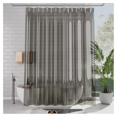 Imagem de ANIS·KEAAR Cortina de chuveiro transparente resistente 72x72 | Ilhós à prova de ferrugem | Inodoro 100% à prova d'água para banheiro e banheira (estilo 02)