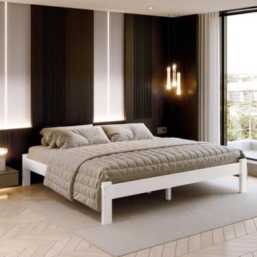 Imagem de Cama Turca King Size Madeira Reforçada Cor Branco Transforme Seu Espaç