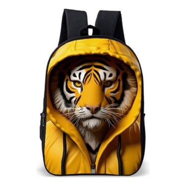 Imagem de Mochila Escolar Simples Avulsa Tema Tigre Realista Feroz - Use Nerd, M