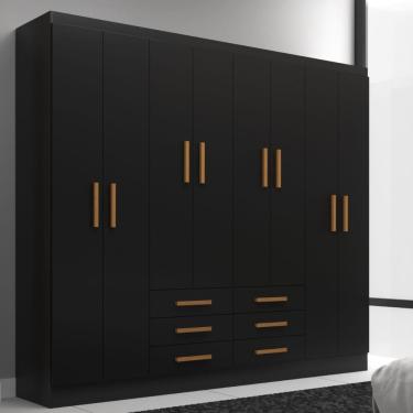 Imagem de Guarda Roupa Casal 8 Portas 6 Gavetas Paris Evidencia Moveis
