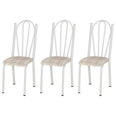 Imagem de Kit 03 Cadeiras Tubular Branca 021 Assento Rattan - Artefamol, Branca 