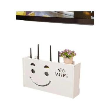 Imagem de Caixa De Armazenamento Para Roteador Wifi Montada Na Parede Da Sala De