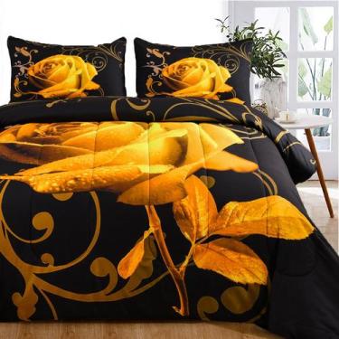 Imagem de Conjunto de edredom WONGS BEDDING Yellow King com 2 fronhas
