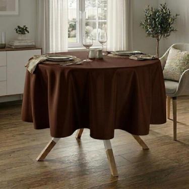 Imagem de Toalha de Mesa Redonda para Buffet em Oxford Marrom Chocolate, 3,10