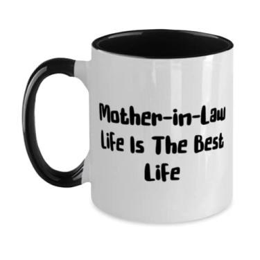 Imagem de Caneca de Natal Útil para Presente de Sogra, A Vida é A Melhor Vida, Dois Tons 325 ml para Sogra