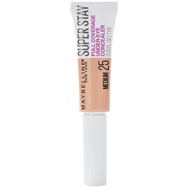 Imagem de Maybelline Super Stay Super Stay Cobertura total, iluminador, de longa duração, corretivo líquido sob os olhos para 24h de uso, com aplicador de pá, médio, 0,23 fl. oz.