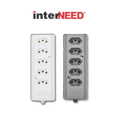 Imagem de Tomada Barra Quíntupla 2 Polos + T 10A Branca Interneed