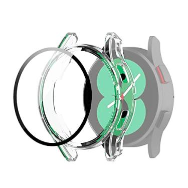 Imagem de Capa Case com Película de Vidro 3D compatível com Samsung Galaxy Watch 4 40mm SM-R860 e SM-R865 - Marca LTIMPORTS (Transparente)