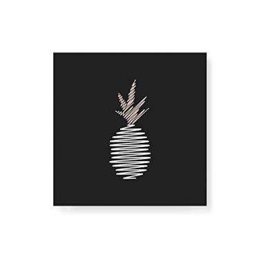 Imagem de Arte Maníacos Quadro Decorativo em Tela Canvas Abacaxi Riscos - 30x30cm