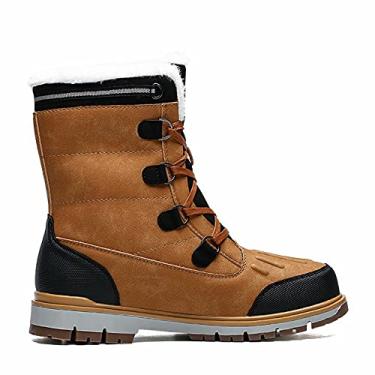 Imagem de Botas de neve masculinas de camurça com isolamento térmico para esqui e inverno, sapatos masculinos de camurça e veludo, botas de caminhada resistentes à água para homens, sapatos