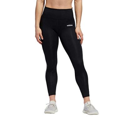 Imagem de Meia-calça feminina Adidas 7/8 3S 3 listras preta, Reta, Preto/branco, Large