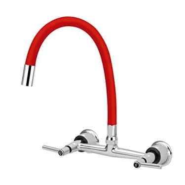 Imagem de Torneira Misturador Cozinha De Parede Gourmet Colorido 1/4v. Cor:Vermelho