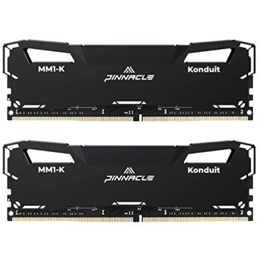 Imagem de Timetec Kit Pinnacle Konduit de 32 GB (2 x 16 GB) DDR4 3200MHz PC4-25600 CL16-20-20-40 XMP2.0 Overclocking 1,35V Dual Rank compatível com AMD e Intel Desktop Gaming PC Módulo de Memória - Preto