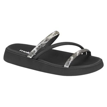 Imagem de Moleca, SANDÁLIA PAPETE BIRKEN FEMININA MOLECA 5469.121 TIRAS STRASS Cor:Preto/Grafite;Tamanho:37