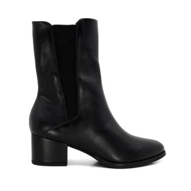 Imagem de Bota Usaflex Feminina Couro Zíper e Elástico Preto Ad1518001 33